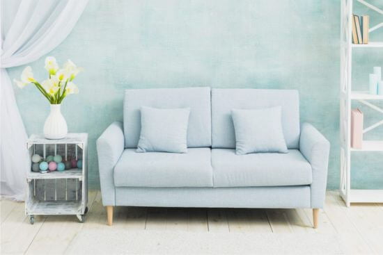 sofa azul bebe