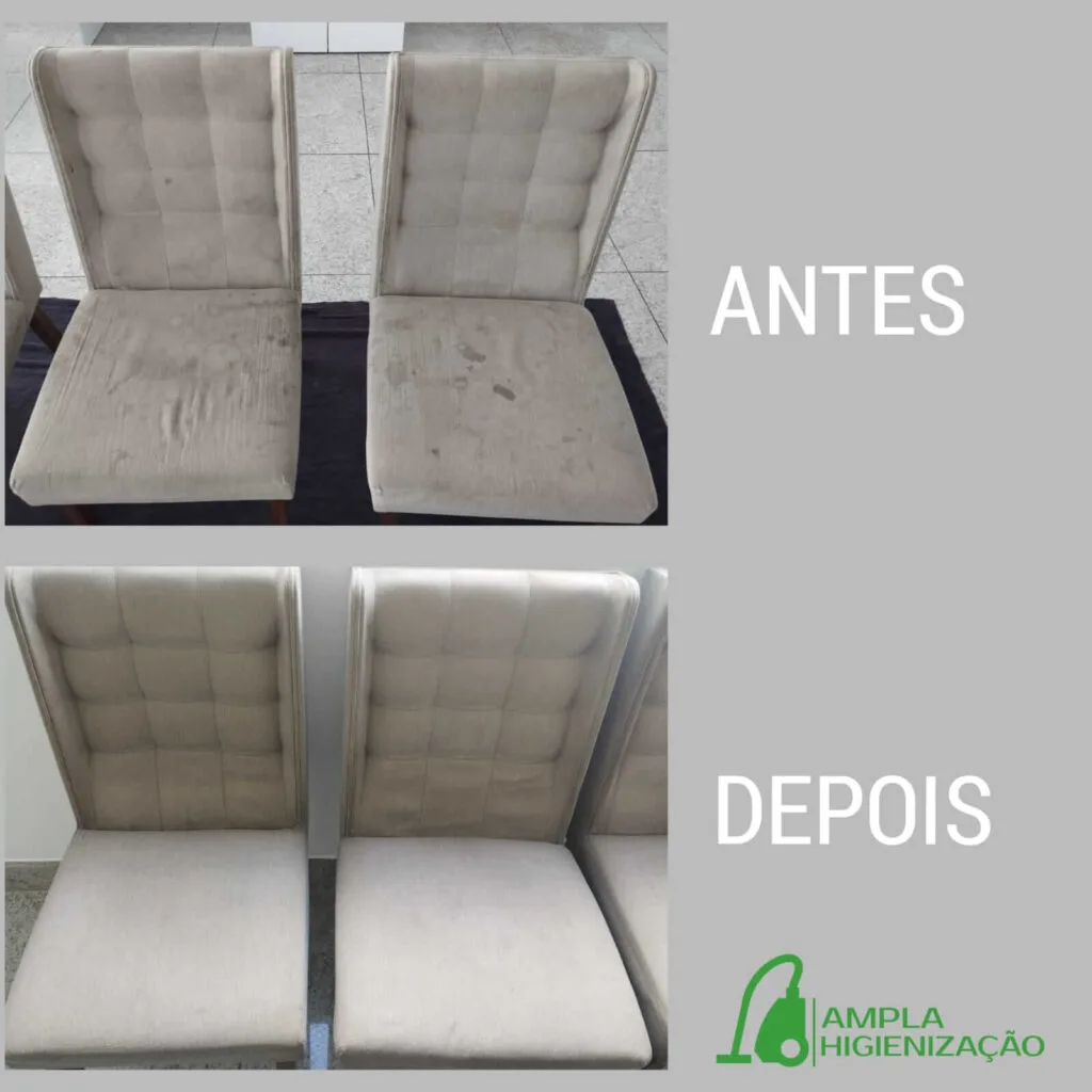 Higienização de cadeira: Antes e Depois